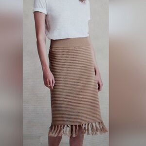 Banana Republic fringe sweater midi skirt